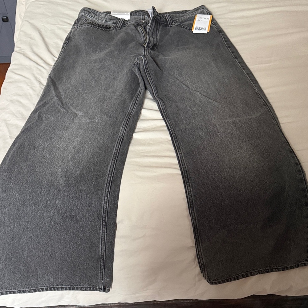 Women's wide high waist Gray Jeans